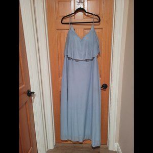 16A Dusty Blue A-Line Bridesmaid Dress